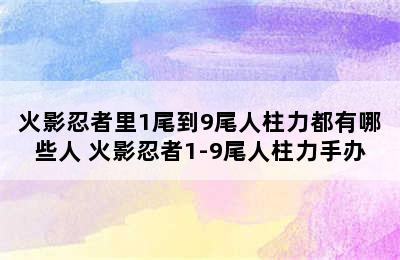 火影忍者里1尾到9尾人柱力都有哪些人 火影忍者1-9尾人柱力手办